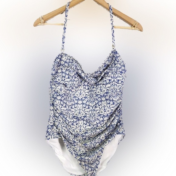 Athena Other - Athena blue and white floral one piece swimsuit - size large